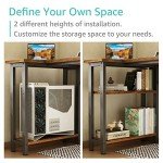 Lufeiya Small L Shaped Desk with Power Outlet Shelves, 40 Inch Reversible Corner Desk for Small Space Home Office, L-Shaped Computer Desk PC Desks with Charging Station, Rustic Brown