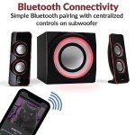 Cyber Acoustics CA-SP34BT Bluetooth Speakers with LED Lights – The Perfect Gaming, Movie, Party, Multimedia 2.1 Subwoofer Speaker System, Black