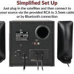 Cyber Acoustics CA-SP34BT Bluetooth Speakers with LED Lights – The Perfect Gaming, Movie, Party, Multimedia 2.1 Subwoofer Speaker System, Black