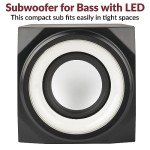 Cyber Acoustics CA-SP34BT Bluetooth Speakers with LED Lights – The Perfect Gaming, Movie, Party, Multimedia 2.1 Subwoofer Speaker System, Black