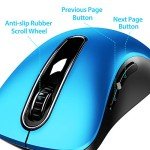 memzuoix 2.4G Portable Wireless Mouse, 1200 DPI Mobile Optical Cordless Mice with USB Receiver for Computer, Laptop, PC, Desktop, MacBook, 5 Buttons, Blue
