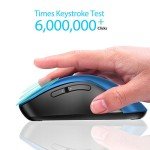 memzuoix 2.4G Portable Wireless Mouse, 1200 DPI Mobile Optical Cordless Mice with USB Receiver for Computer, Laptop, PC, Desktop, MacBook, 5 Buttons, Blue