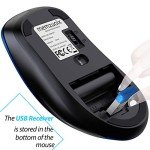 memzuoix 2.4G Portable Wireless Mouse, 1200 DPI Mobile Optical Cordless Mice with USB Receiver for Computer, Laptop, PC, Desktop, MacBook, 5 Buttons, Blue