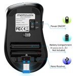 memzuoix 2.4G Portable Wireless Mouse, 1200 DPI Mobile Optical Cordless Mice with USB Receiver for Computer, Laptop, PC, Desktop, MacBook, 5 Buttons, Blue