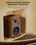 Active Bookshelf Speakers 36W RMS - BT 5.4 Wireless Speaker with 5 Inch Woofer, Silk Dome Tweeter PC Speakers - USB Digital Audio Studio Monitors Bass & Treble Adjust AUX Input for Record Player TV