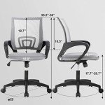 Office Chair Desk Chair Computer Chair Ergonomic Executive Swivel Rolling Chair with Lumbar Support Arms Adjustable Task Chair for Women Adults, Grey