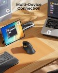 ProtoArc Ergonomic Vertical Mouse, EM11 NL Bluetooth Rechargeable Mouse Wireless, Ergo Mouse with 3 Multi-Device for PC/Notebook/Laptop, 2.4GHz Optical Mouse for Windows, Mac OS Black