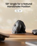 ProtoArc Ergonomic Vertical Mouse, EM11 NL Bluetooth Rechargeable Mouse Wireless, Ergo Mouse with 3 Multi-Device for PC/Notebook/Laptop, 2.4GHz Optical Mouse for Windows, Mac OS Black