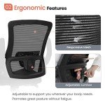 NEO CHAIR High Back Mesh Office Chair with Adjustable Height Ergonomic Design Executive Lumbar Support Padded Flip-up Armrests and Swivel Function for Home Office Gaming Computer Desk (Black)