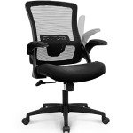 NEO CHAIR High Back Mesh Office Chair with Adjustable Height Ergonomic Design Executive Lumbar Support Padded Flip-up Armrests and Swivel Function for Home Office Gaming Computer Desk (Black)