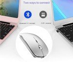 PEIBO Bluetooth Wireless Mouse for Laptop mac MacBook ipad MacBook air MacBook pro pc Desktop Computer Windows Chromebook Notebook (Silver)