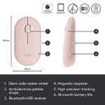 Logitech Pebble Wireless Mouse with Bluetooth or 2.4 GHz Receiver, Silent, Slim Computer Mouse with Quiet Clicks, for Laptop/Notebook/iPad/PC/Mac/Chromebook - Pink Rose