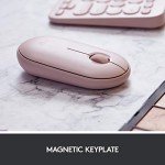 Logitech Pebble Wireless Mouse with Bluetooth or 2.4 GHz Receiver, Silent, Slim Computer Mouse with Quiet Clicks, for Laptop/Notebook/iPad/PC/Mac/Chromebook - Pink Rose