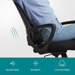 SMUG Home Office Computer Desk Chair, Ergonomic Mid-Back Mesh Swivel Rolling Work with Wheels, Comfortable Lumbar Support, Comfy Arms, Bedroom, Study, Dorm, Student, Adults
