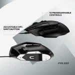Logitech G502 X Wired Gaming Mouse - LIGHTFORCE hybrid optical-mechanical primary switches, HERO 25K gaming sensor, compatible with PC - macOS/Windows - Black