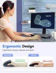 TECKNET Ergonomic Mouse, 4800 DPI Silent Mouse 5 Adjustable DPI, Wireless Mouse 2.4G Vertical Mouse 6 Buttons Computer Mouse Wide Compatibility (Grey)