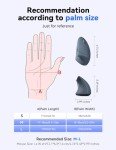 TECKNET Ergonomic Mouse, 4800 DPI Silent Mouse 5 Adjustable DPI, Wireless Mouse 2.4G Vertical Mouse 6 Buttons Computer Mouse Wide Compatibility (Grey)