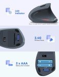 TECKNET Ergonomic Mouse, 4800 DPI Silent Mouse 5 Adjustable DPI, Wireless Mouse 2.4G Vertical Mouse 6 Buttons Computer Mouse Wide Compatibility (Grey)