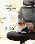 Marsail Ergonomic Office Chair: Office Computer Desk Chair with High Back Mesh and Adjustable Lumbar Support Rolling Work Swivel Task Chairs with Wheel 3D Armrests and Headrest