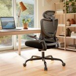 Marsail Ergonomic Office Chair: Office Computer Desk Chair with High Back Mesh and Adjustable Lumbar Support Rolling Work Swivel Task Chairs with Wheel 3D Armrests and Headrest
