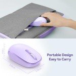 TECKNET Wireless Mouse, 2.4G Quiet Computer Mouse with USB Receiver, 4 Buttons Portable Cordless Mice for Chromebook, Laptop, PC, Mac, 800/1200/1600 DPI - Purple