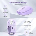 TECKNET Wireless Mouse, 2.4G Quiet Computer Mouse with USB Receiver, 4 Buttons Portable Cordless Mice for Chromebook, Laptop, PC, Mac, 800/1200/1600 DPI - Purple