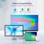 TECKNET Wireless Mouse, 2.4G Quiet Computer Mouse with USB Receiver, 4 Buttons Portable Cordless Mice for Chromebook, Laptop, PC, Mac, 800/1200/1600 DPI - Purple