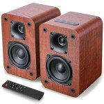 Saiyin Bluetooth Bookshelf Speakers, Record Player Speakers with 3 Inch Woofer, Powered Speakers with Optical/AUX/TV-ARC Input for Turntable PC and TV