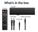 Majority Sound Bar for Smart TV, 50 Watts, 2.0 Bluetooth TV Sound Bar, 15 Inch Home Audio Sound Bars, Small Soundbar for TV and PC | AUX, RCA, Optical, USB | Gaming, Music, Movies - Bowfell Black
