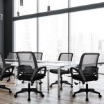 NEO CHAIR Office Ergonomic Executive Computer Desk Chair, Mesh Lumbar Support Adjustable Height Rolling Wheels Swivel Comfortable Modern Mid Back for Home Task Vanity Bedroom Study (Black)