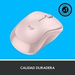 Logitech M220 Silent Wireless Mouse, 2.4 GHz with USB Receiver, 1000 DPI Optical Tracking, 18-Month Battery, Ambidextrous, Compatible with PC, Mac, Laptop (Off-White)