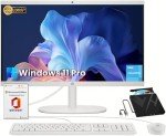HP Essential All-in-One Desktop PC - External CD/DVD Drive, 21.5" FHD Display, Intel Celeron CPU, Intel UHD Graphics, 32GB RAM, 1TB SSD, True Vision Camera, WiFi 6, Win 11 Pro, Lifetime MS Office