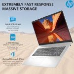 HP 2025 17 Inch Laptop Computer, 17.3 IPS FHD Business Laptop PC, AMD Ryzen 5 6-Core, 64GB RAM 2.5TB Storage (2TB SSD+512GB Docking Set), Windows 11 Pro Lifetime Office, 10-Key Number Pad