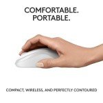 Logitech M240 Silent Bluetooth Mouse, Wireless, Compact, Portable, Smooth Tracking, 18-Month Battery, for Windows, macOS, ChromeOS, Compatible with PC, Mac, Laptop, Tablets - Off White