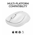 Logitech M240 Silent Bluetooth Mouse, Wireless, Compact, Portable, Smooth Tracking, 18-Month Battery, for Windows, macOS, ChromeOS, Compatible with PC, Mac, Laptop, Tablets - Off White
