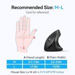 TECKNET Ergonomic Mouse, Wireless Bluetooth Vertical Mouse, 4800 DPI Optical Tracking, 6 Adjustable DPI, Quiet Clicks, 2.4GHz with USB A Receiver, 6 Buttons, Wide Compatibility - Black
