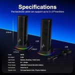 Nylavee Computer Speakers, Hi-Fi Stereo Sound PC Speakers with 9 LED Lighting Modes, Bass Boost, USB/USB-C Powered and 3.5mm Wired Connection for Desktop, PC, MacBook, Laptop, Monitor, Gaming
