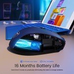 HOTWEEMS Wireless Mouse, D-09 Computer Mouse USB Cordless Mice for Laptop, Ergo Grips, Lightspeed 5-Level 2400 DPI, 16 Months Battery, Portable for PC Mac Chromebook (Sapphire Blue, 1 Pack)