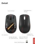Lenovo 530 Wireless Mouse – Full Size Computer Mouse for PC, Laptop, Windows Computer - 2.4 GHz Nano USB Receiver - Ambidextrous Design - 12 Months Battery Life – Cordless