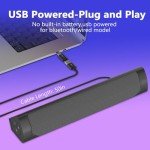 LXTNFU USB Computer Speakers for Desktop Pc,Bluetooth PC Speakers with Headphone Output,2 Ways Connect USB Powered Wired Speakers for Windows,Linux,Mac Air/Pro Phones(USB-C to USB Adapter Included)