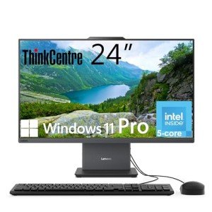 Lenovo ThinkCentre All-in-One Desktop Computer, 24" FHD IPS Display, 5-core Intel U300 Processor, 16GB DDR5, 512GB SSD, Wi-Fi 6, USB-C, HDMI in&Out, Wired KB&Mouse, Windows 11 Pro