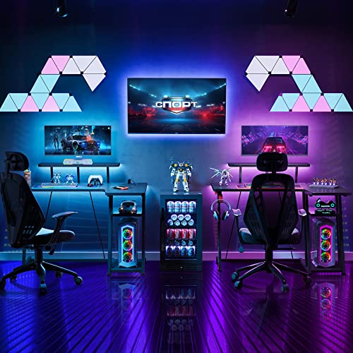 LED Gaming Desk with Power Outlets, 39 Inch