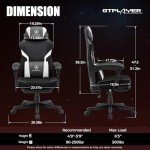 GTPLAYER Gaming Chair, Breathable Mesh Game Chair with Wider Cushion, Ergonomic Gamer Chair with Lumbar Support and Footrest, Height Adjustable Computer Office Chair for Adults(White)