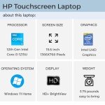 HP 2023 15.6" HD Touchscreen Laptop, Intel Core i3-1215U (Beat i5-1135G7), 32GB RAM, 1TB SSD, Intel UHD Graphics, WiFi, Bluetooth, HDMI, USB-A&C, Long Battery Life, Windows 11 Home, Silver