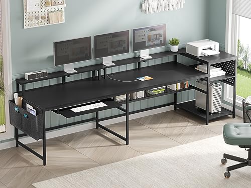 SEDETA L-Shaped Gaming Desk with Power Outlets