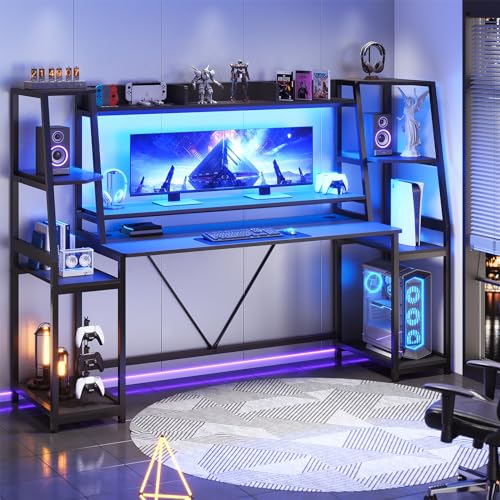 SEDETA 78.8'' LED Gaming Desk with Storage