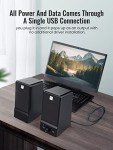 OROW USB Computer Speakers,Hi-Fi Stereo PC Speakers,16W Desktop Speaker,Built-in DSP Sound Chip, Deep Bass&Pure Vocal,Laptop Speakers with Headphone Jack(S203)