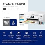 Epson EcoTank ET-2850 Wireless Color All-in-One Cartridge-Free Supertank Printer with Scan, Copy and Auto 2-sided Printing - White (Renewed)