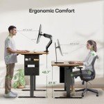 Marsail Standing Desk Adjustable Height, 55x24 Inch Electric Standing Desk with Storage Bag, Stand up Desk for Home Office Computer Desk Memory Preset with Headphone Hook