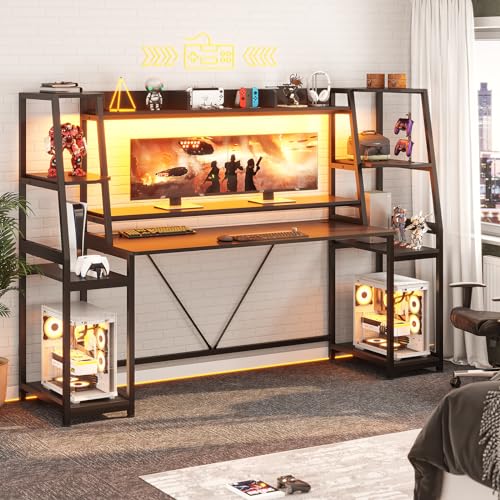 SEDETA 78.8'' LED Gaming Desk with Storage
